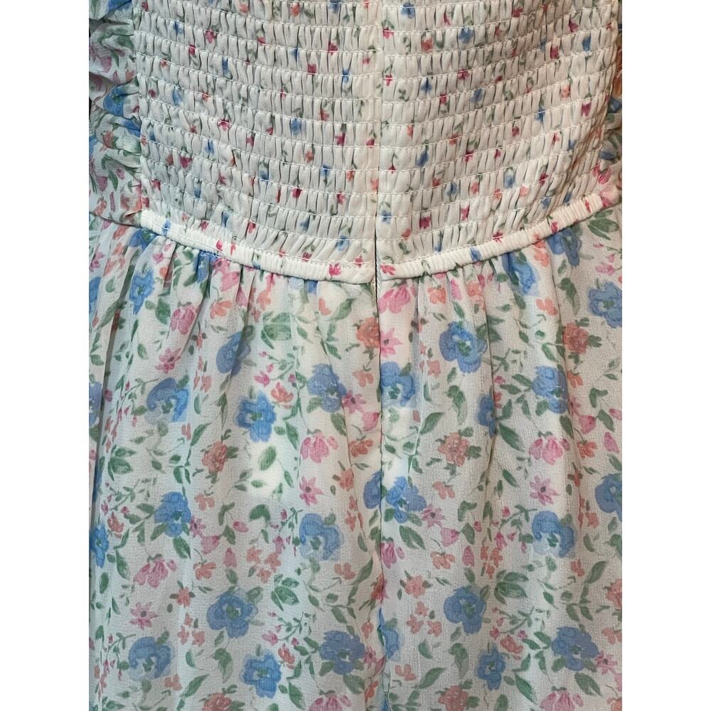 Altar'd State Malaya Ivory Floral Tie Strap Smocked Romper XL NWT Garden Party - Picture 6 of 11